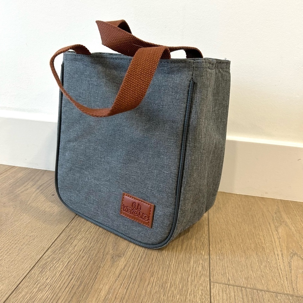 Grey/Brown Lunch Tote - Insulated